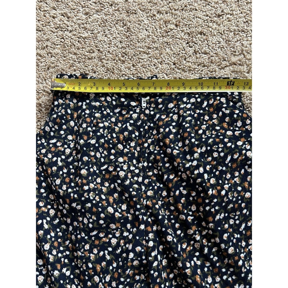 Saint Geraldine Women's Floral Print Corduroy Overalls Size Small Black - Picture 7 of 8